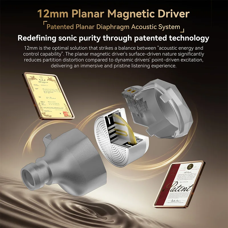 Planar Magnetic Iem Earphones - KBEAR TRI KongTong I2 Earphones 12mm